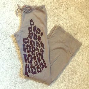 Tan and Black Twisted Heart cheetah sweats